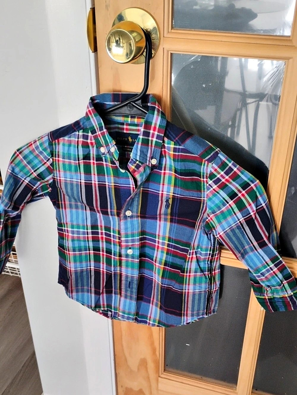 Ralph Lauren Plaid Button Down Shirt Size 2T Like New